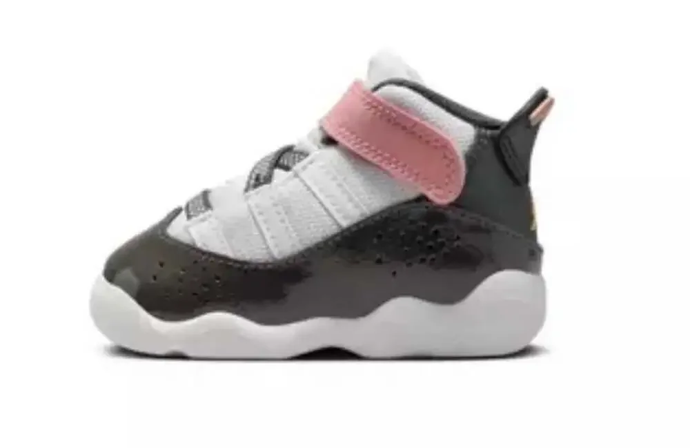 Jordan 6 Rings Toddler Shoes White/Anthracite/Red Stardust Size 5c *NEW*